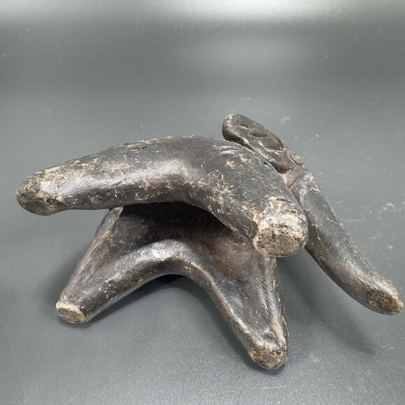 Vintage Hand Made Pottery Elephant Figurine Primitive Style Textured Figure VTG - Picture 8 of 11